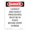 Signmission OSHA Danger Sign, Lockout And Tagout Procedures, 10in X 7in Rigid Plastic, 7" W, 10" L, Portrait OS-DS-P-710-V-2433 - alternate 1